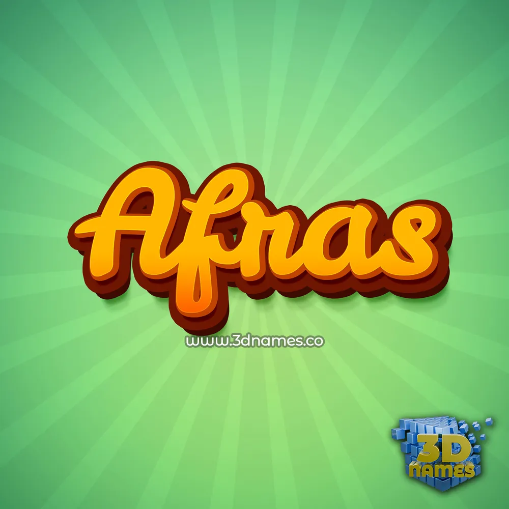 afras in Green Rays style - 3D name wallpaper
