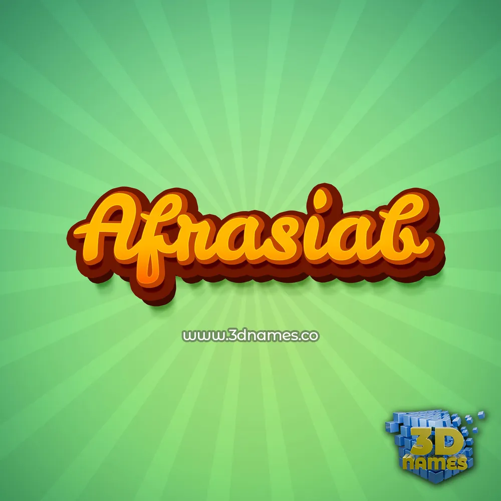 afrasiab in Green Rays style - 3D name wallpaper