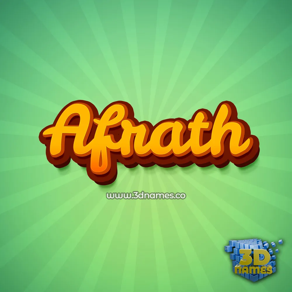 afrath in Green Rays style - 3D name wallpaper