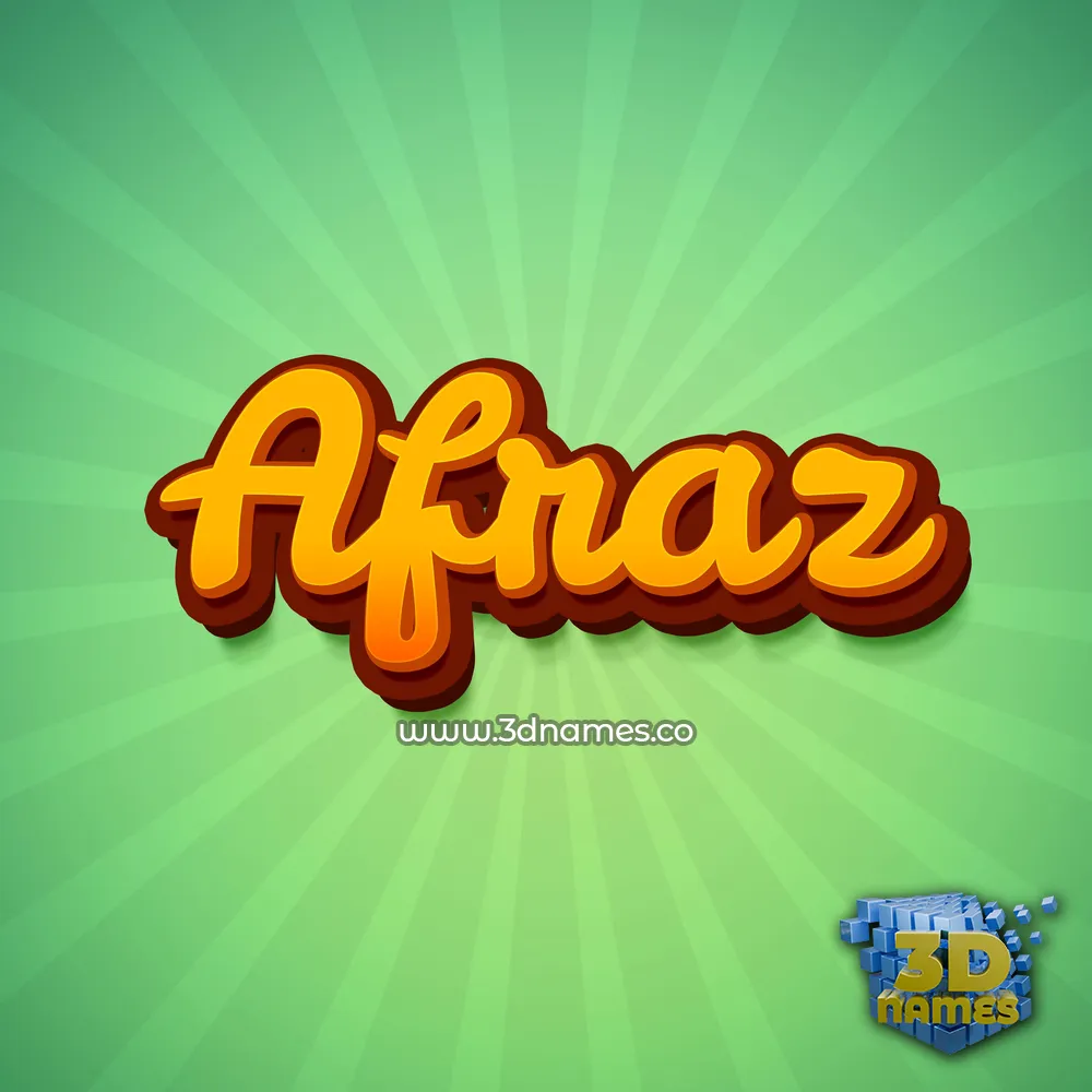 afraz in Green Rays style - 3D name wallpaper