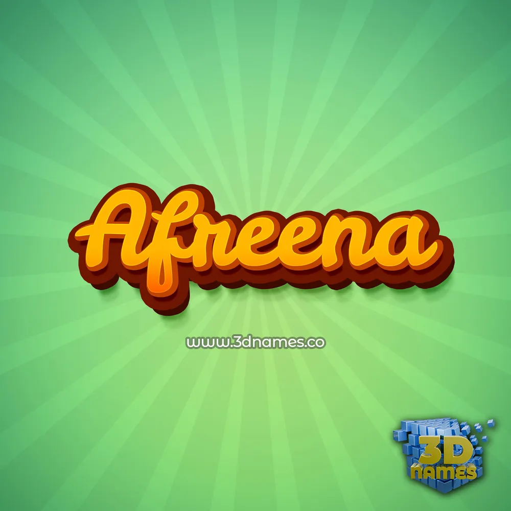 afreena in Green Rays style - 3D name wallpaper