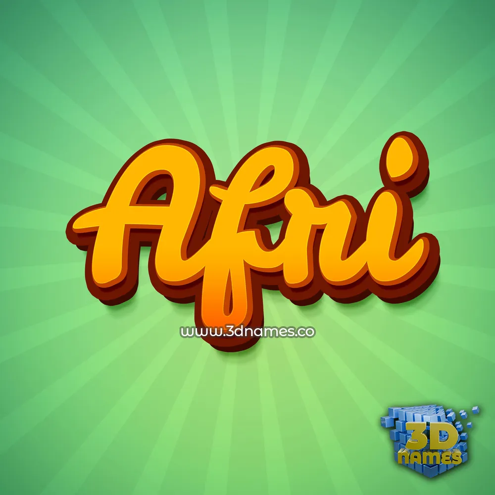 afri in Green Rays style - 3D name wallpaper