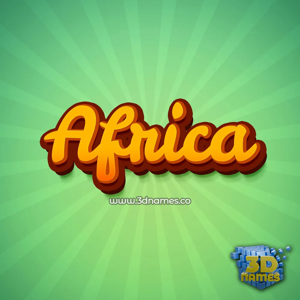 africa in Green Rays style - 3D name wallpaper