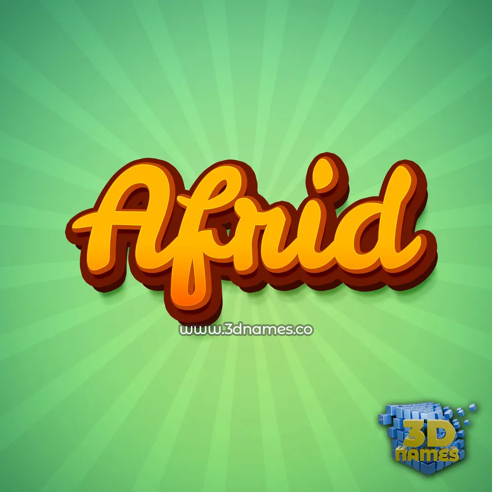 afrid in Green Rays style - 3D name wallpaper