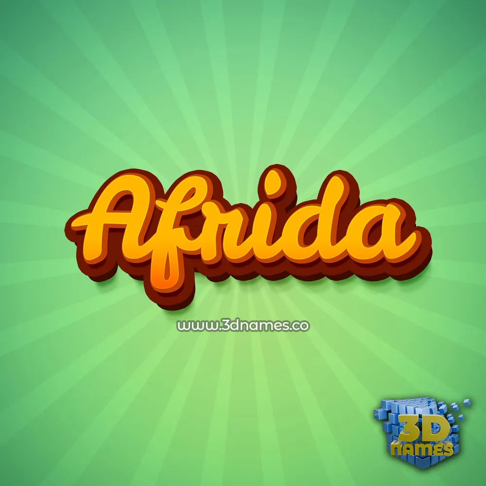 afrida in Green Rays style - 3D name wallpaper