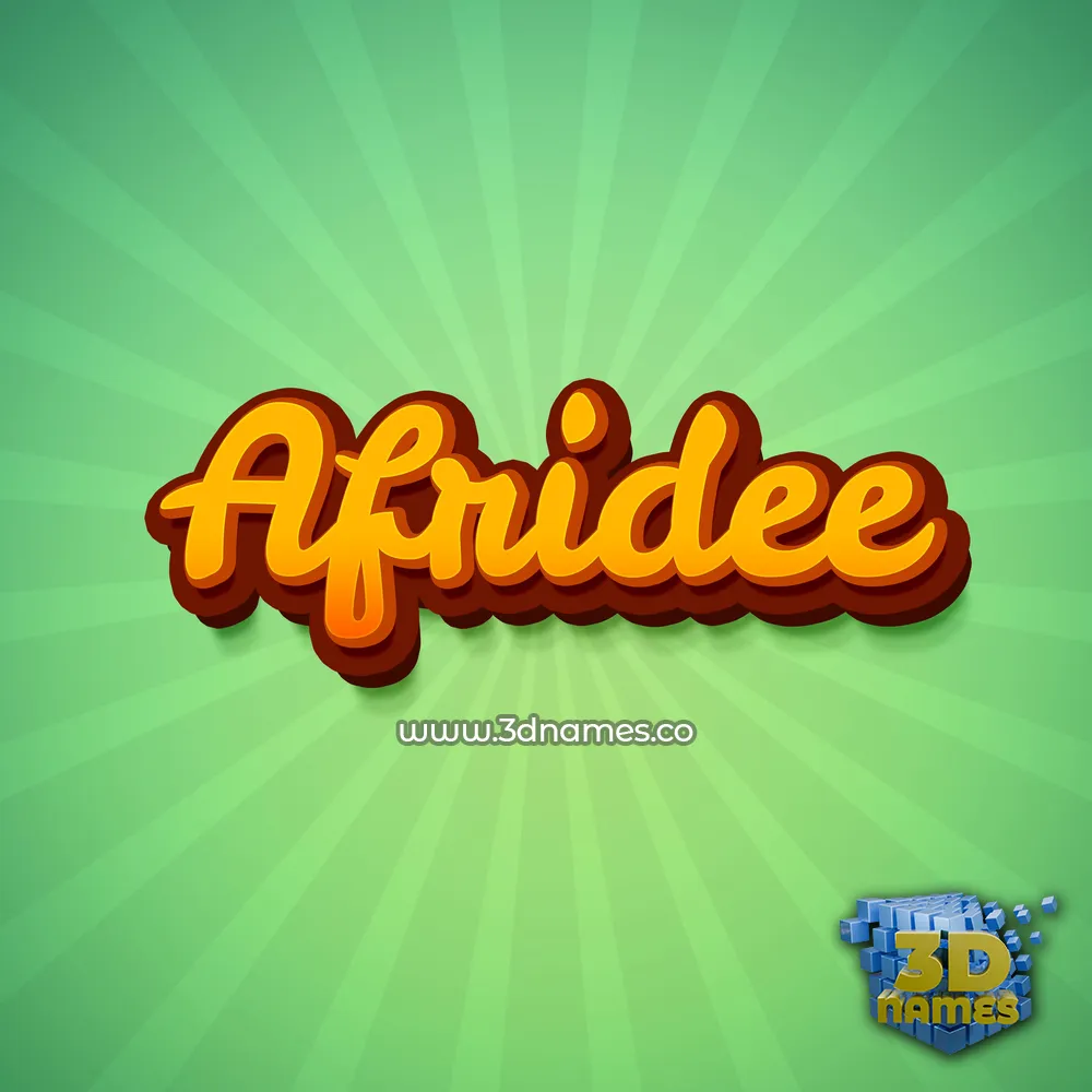 afridee in Green Rays style - 3D name wallpaper