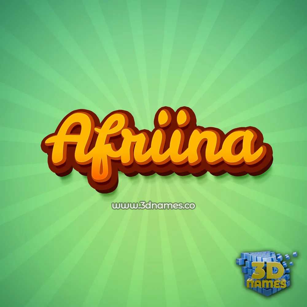 afriina in Green Rays style - 3D name wallpaper