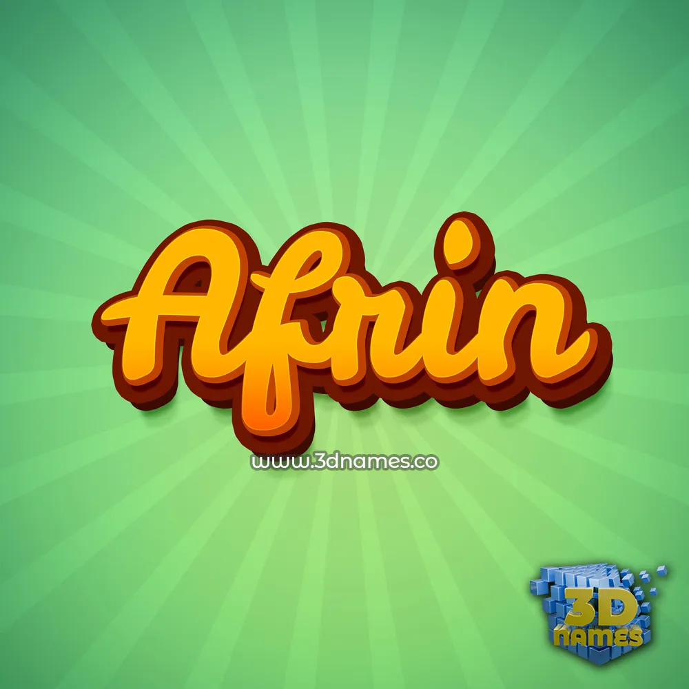 afrin in Green Rays style - 3D name wallpaper