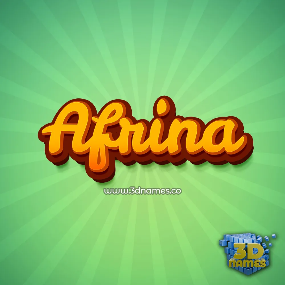 afrina in Green Rays style - 3D name wallpaper