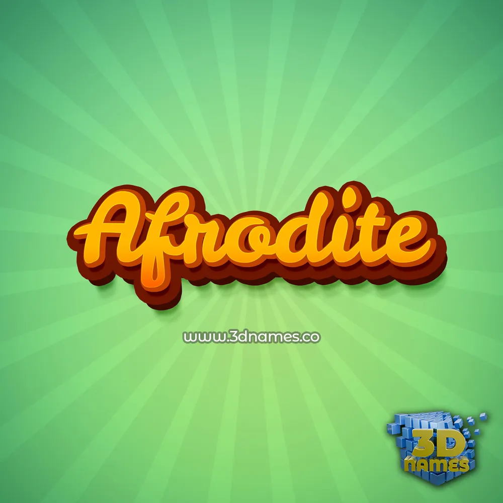 afrodite in Green Rays style - 3D name wallpaper
