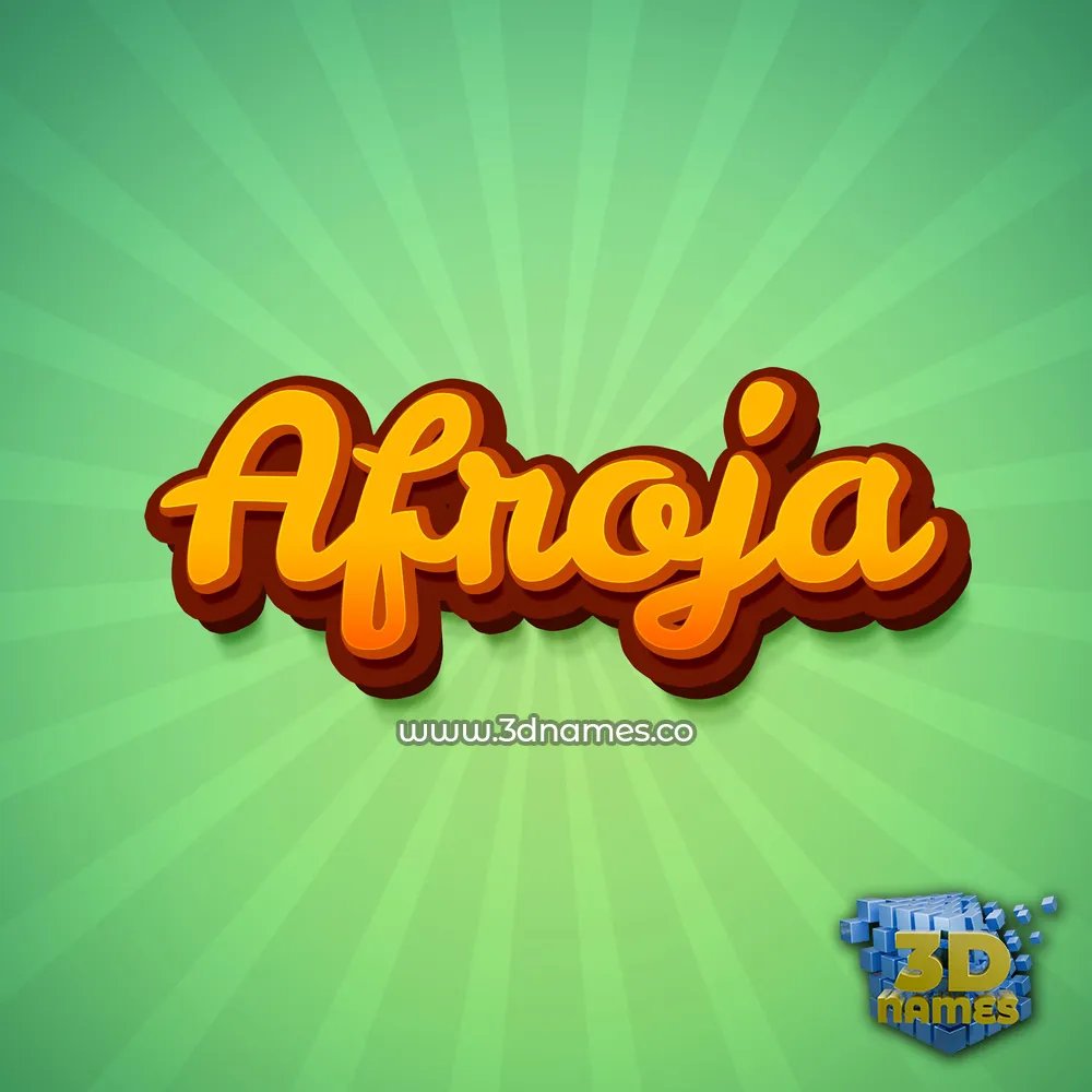 afroja in Green Rays style - 3D name wallpaper