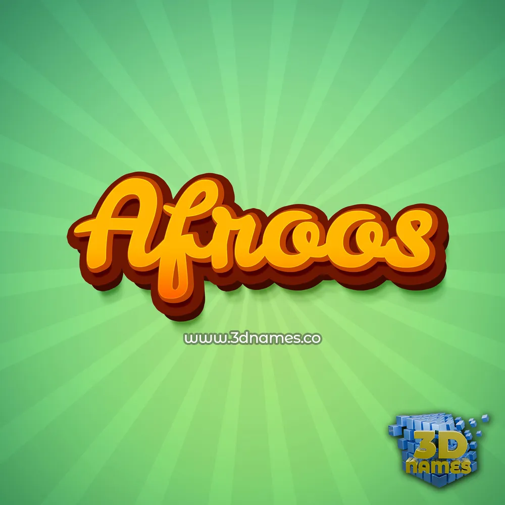 afroos in Green Rays style - 3D name wallpaper