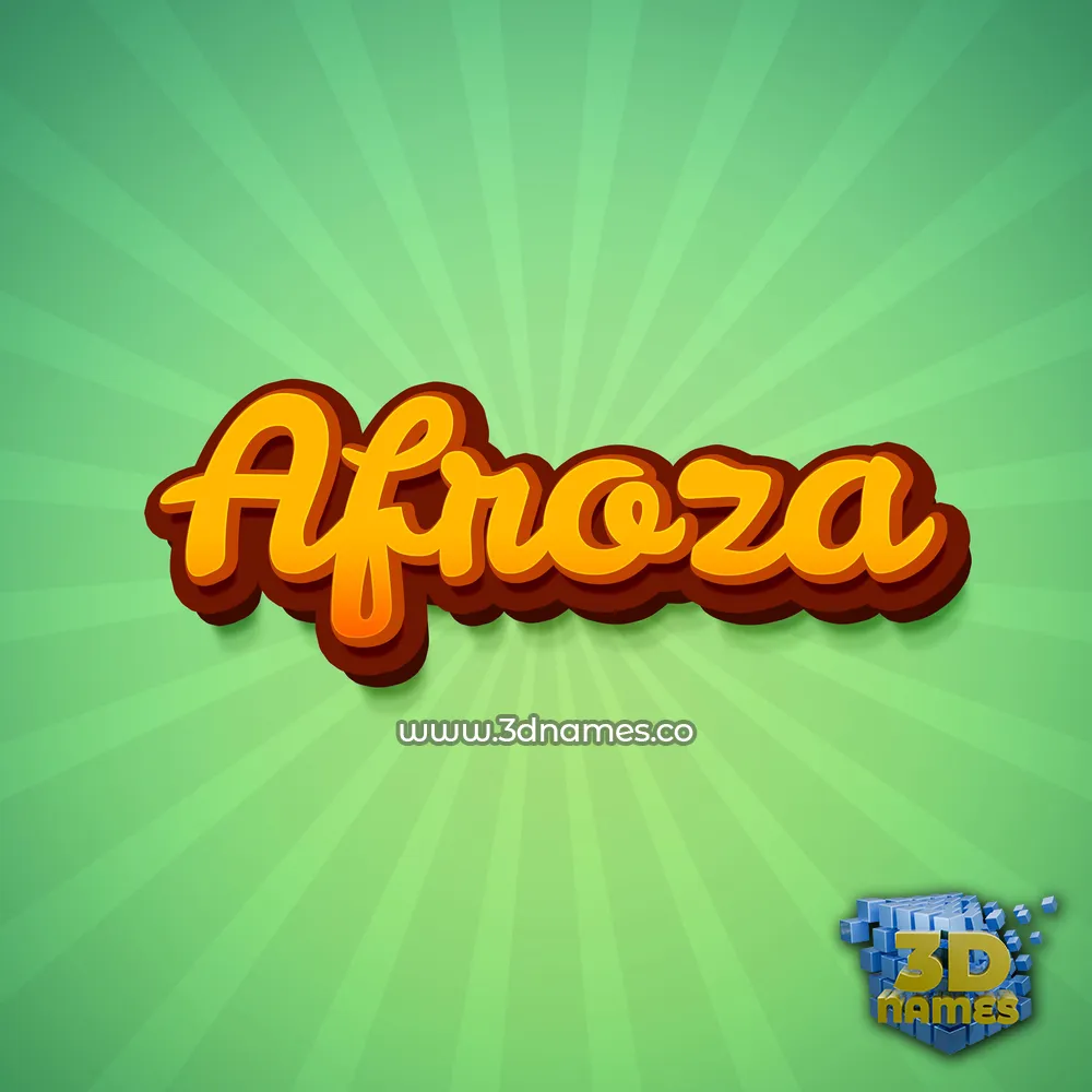 afroza in Green Rays style - 3D name wallpaper