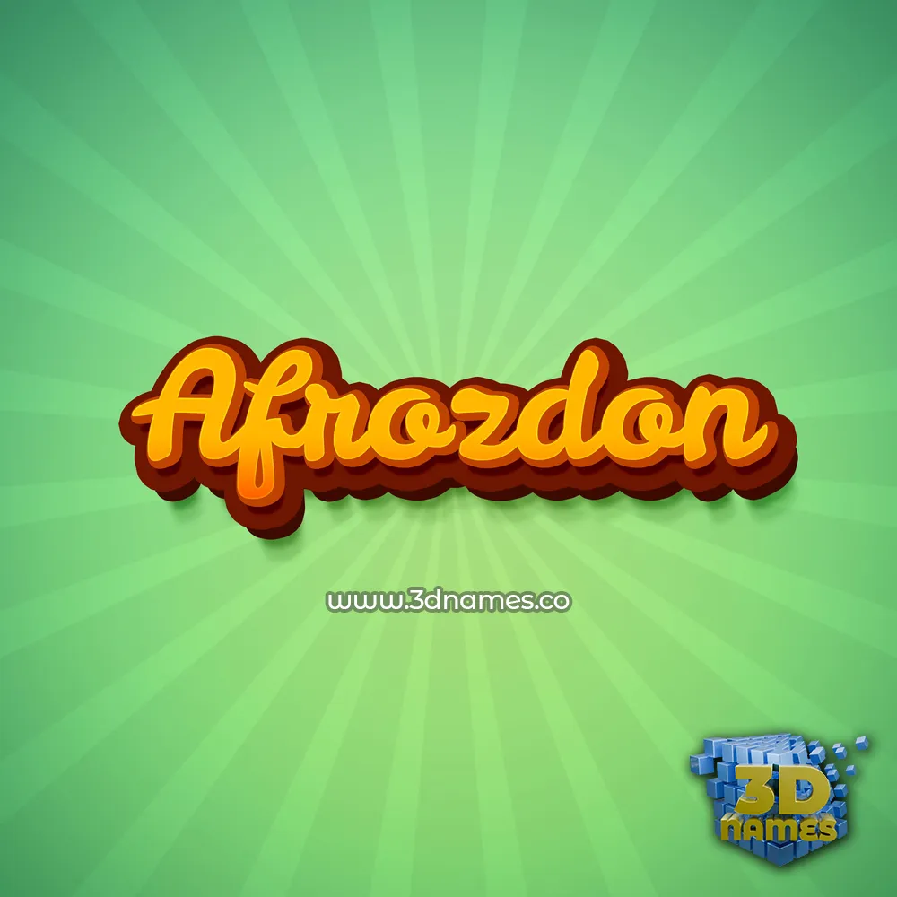 afrozdon in Green Rays style - 3D name wallpaper