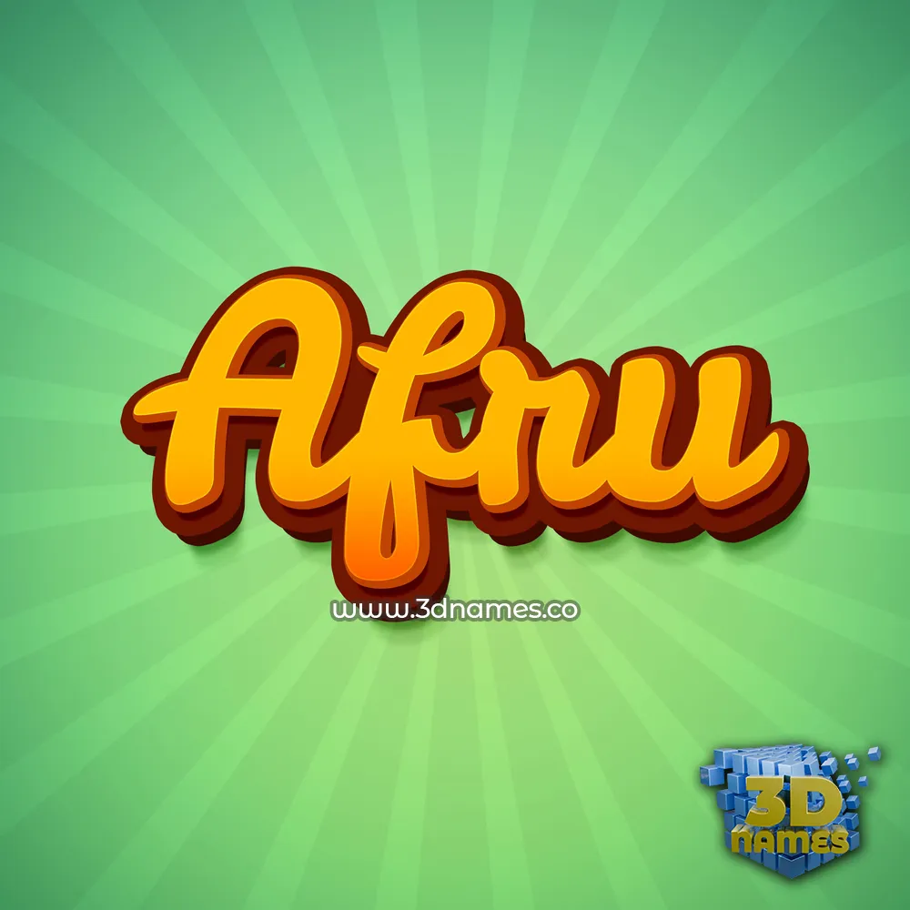 afru in Green Rays style - 3D name wallpaper