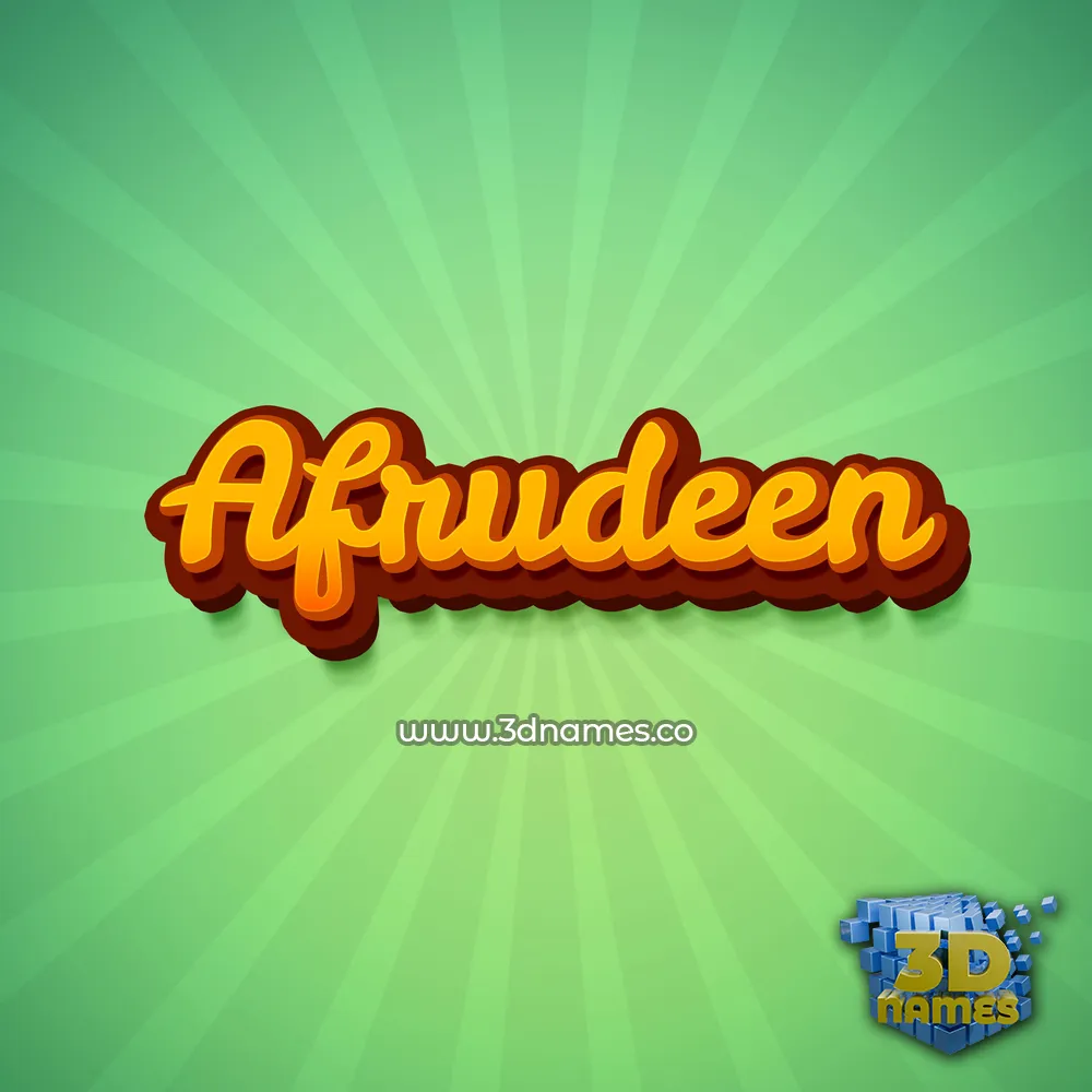 afrudeen in Green Rays style - 3D name wallpaper