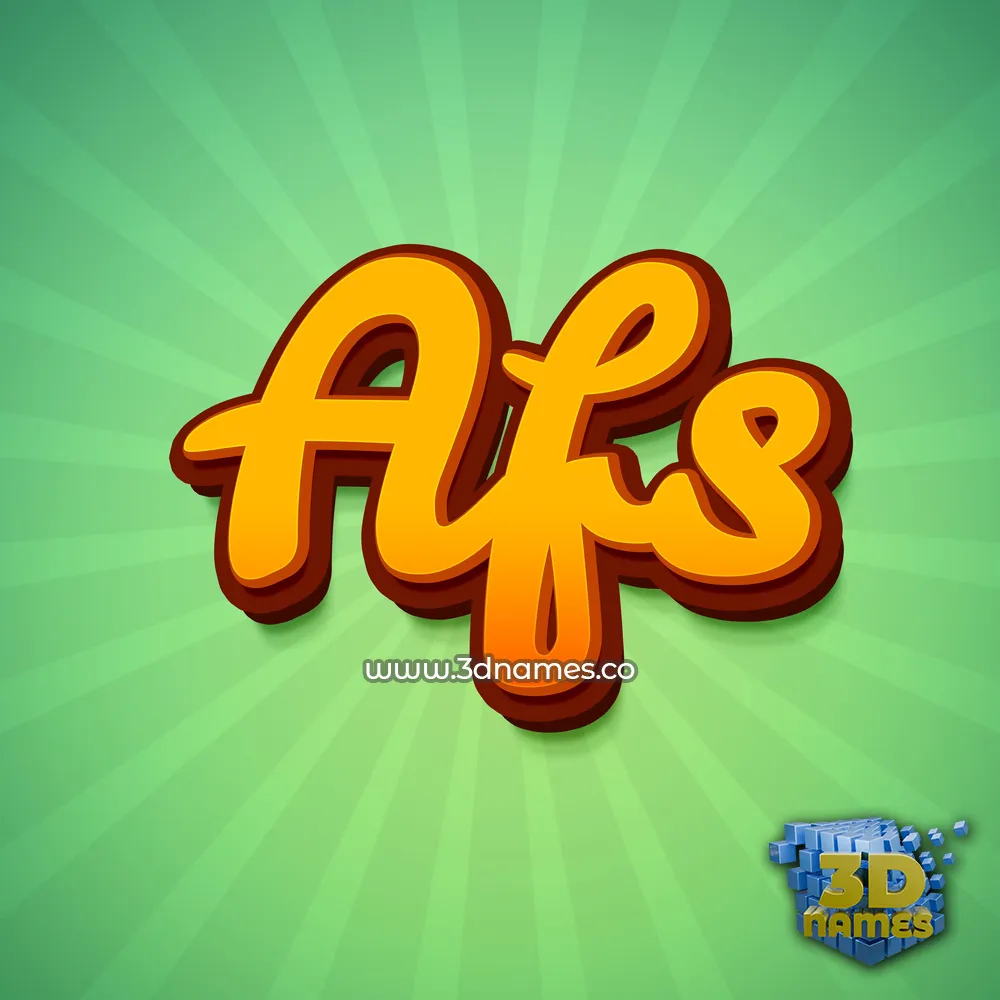 afs in Green Rays style - 3D name wallpaper
