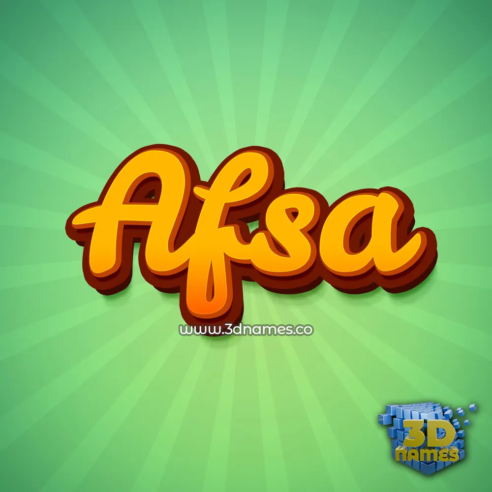 afsa in Green Rays style - 3D name wallpaper