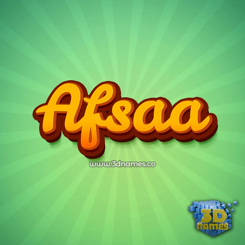 afsaa in Green Rays style - 3D name wallpaper