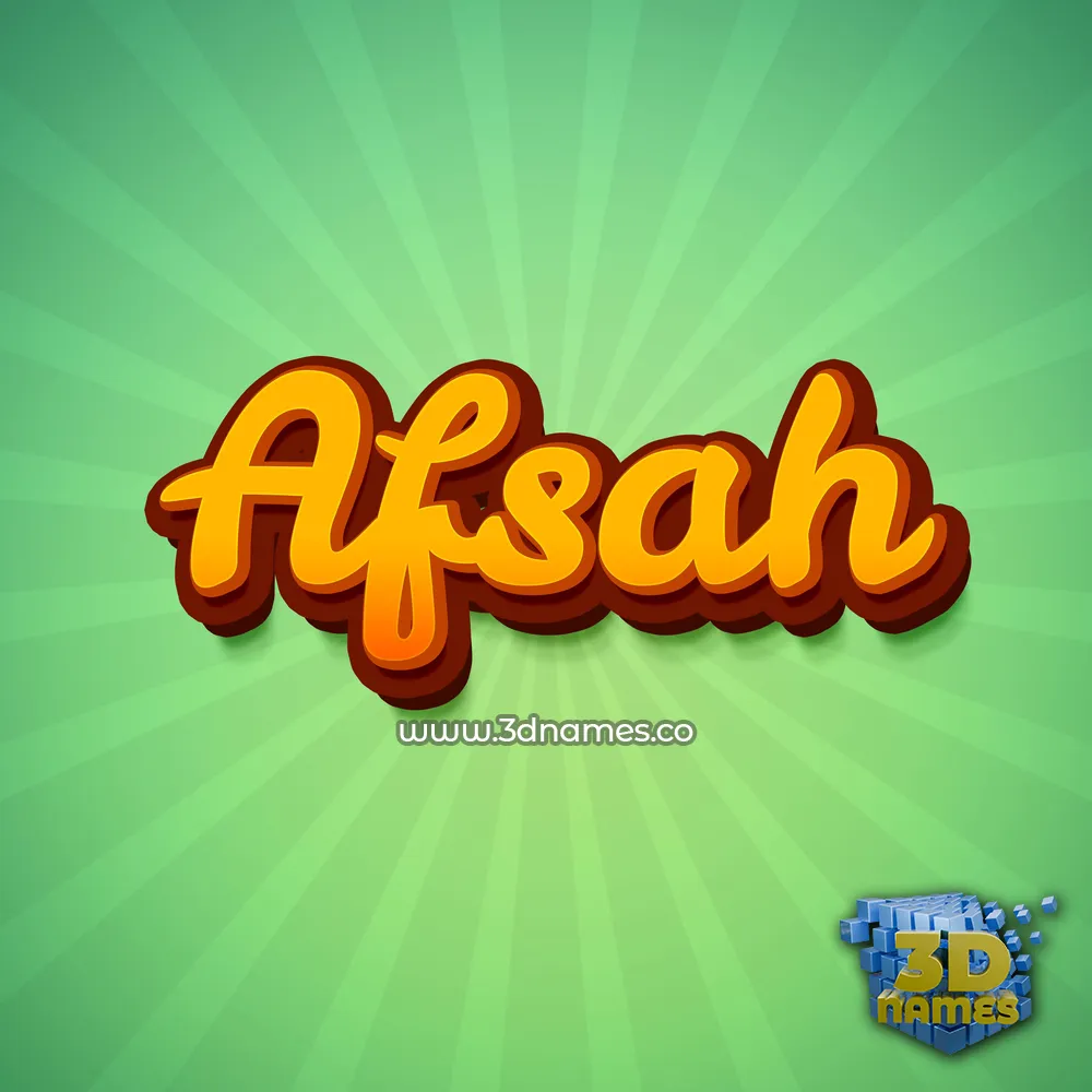 afsah in Green Rays style - 3D name wallpaper