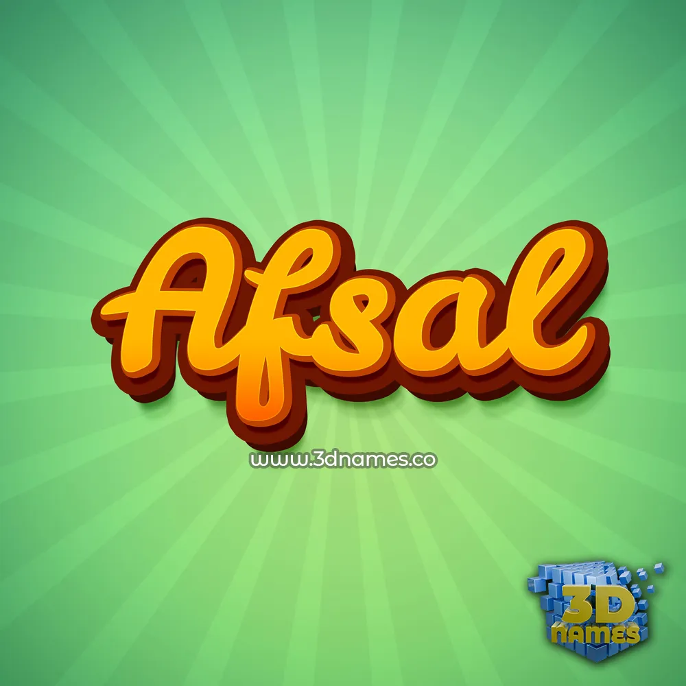 afsal in Green Rays style - 3D name wallpaper