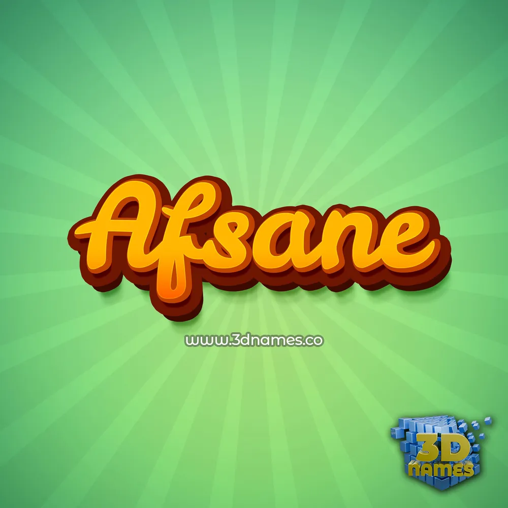 afsane in Green Rays style - 3D name wallpaper