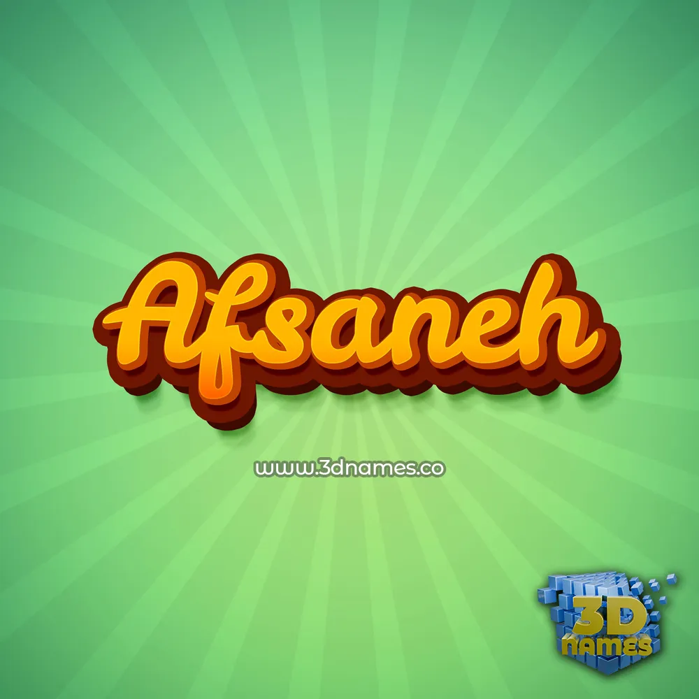 afsaneh in Green Rays style - 3D name wallpaper