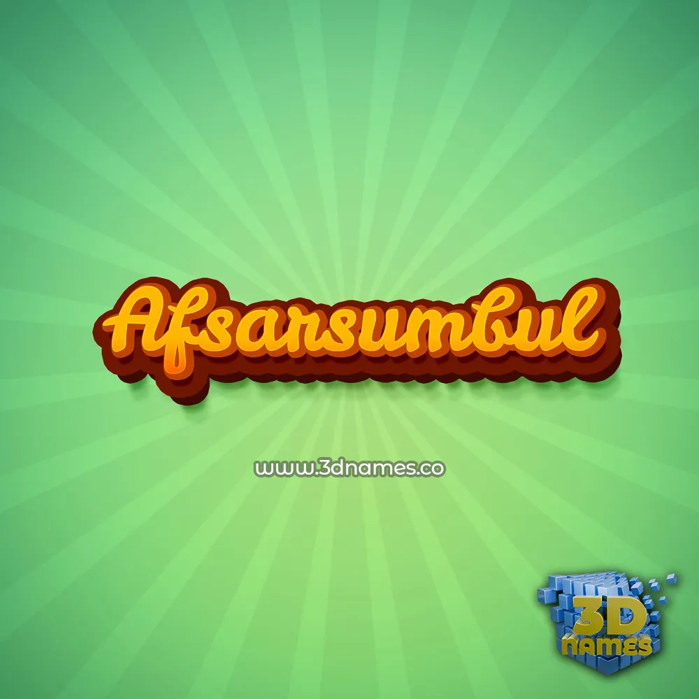 afsarsumbul in Green Rays style - 3D name wallpaper