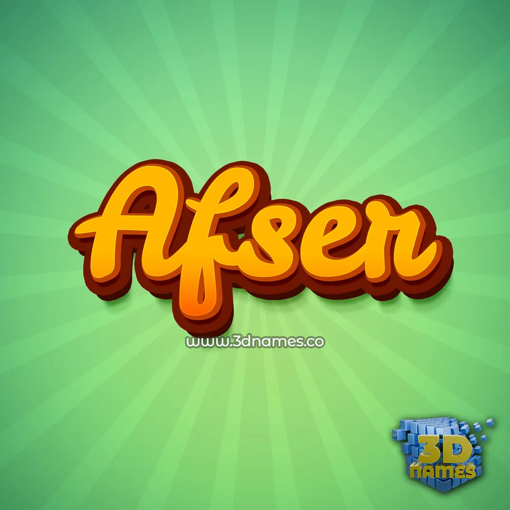 afser in Green Rays style - 3D name wallpaper