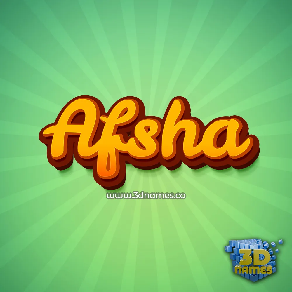 afsha in Green Rays style - 3D name wallpaper