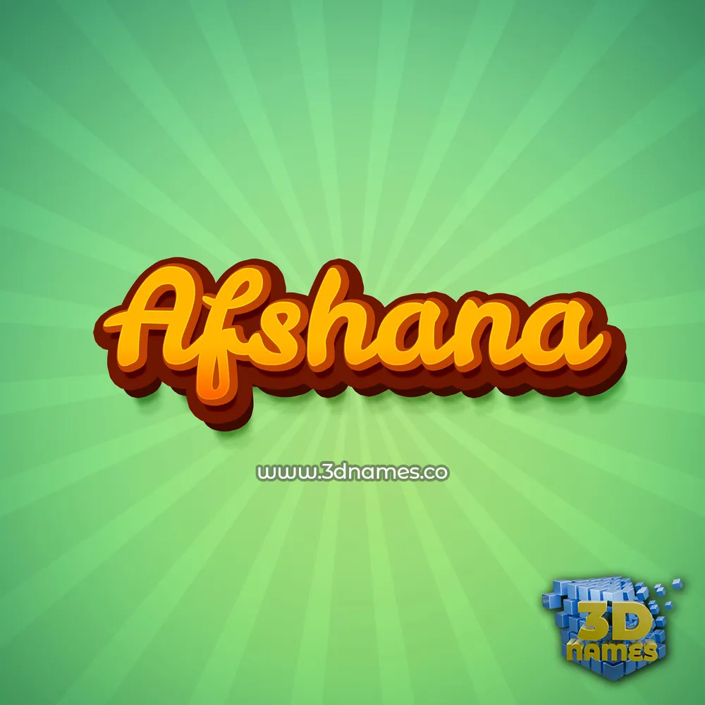 afshana in Green Rays style - 3D name wallpaper