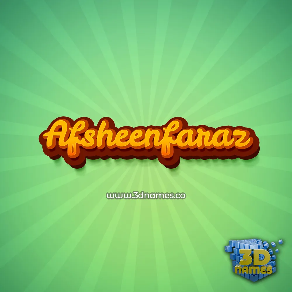 afsheenfaraz in Green Rays style - 3D name wallpaper