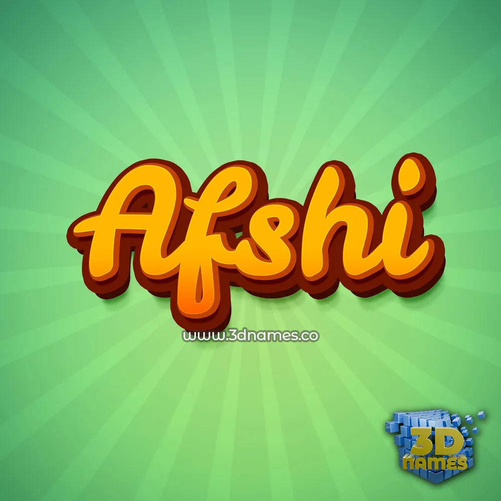 afshi in Green Rays style - 3D name wallpaper