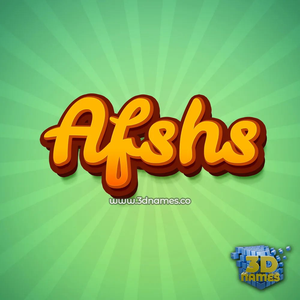 afshs in Green Rays style - 3D name wallpaper