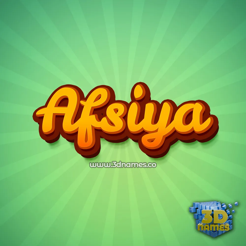 afsiya in Green Rays style - 3D name wallpaper