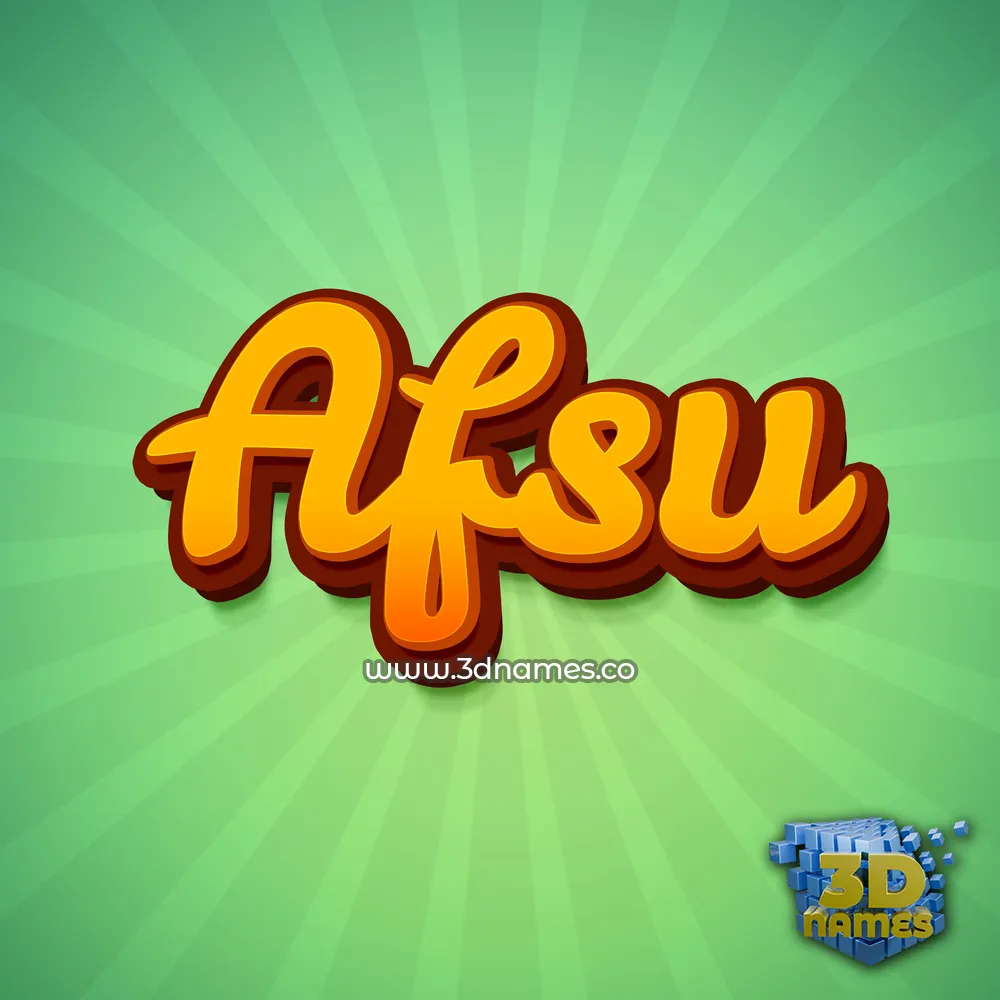 afsu in Green Rays style - 3D name wallpaper