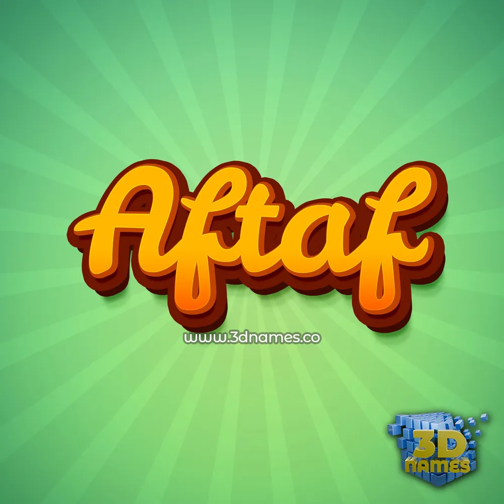 aftaf in Green Rays style - 3D name wallpaper