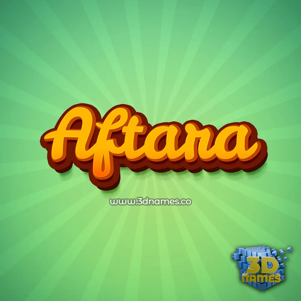 aftara in Green Rays style - 3D name wallpaper
