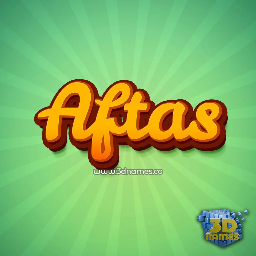 aftas in Green Rays style - 3D name wallpaper