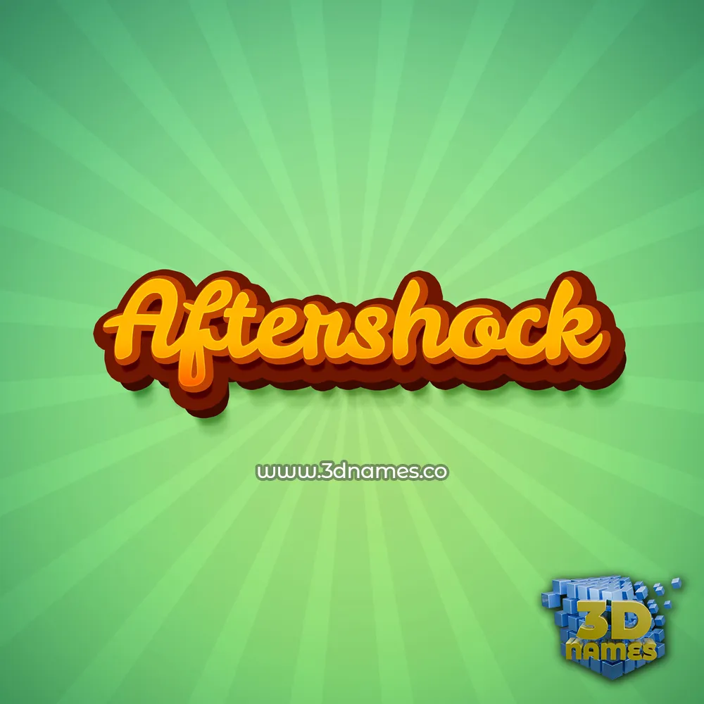aftershock in Green Rays style - 3D name wallpaper