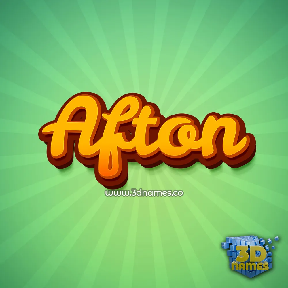 afton in Green Rays style - 3D name wallpaper
