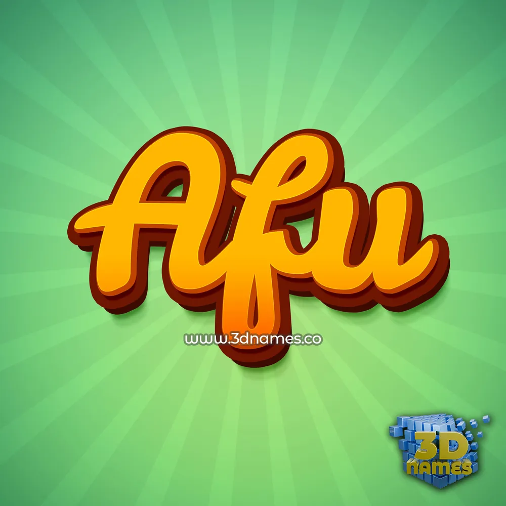 afu in Green Rays style - 3D name wallpaper