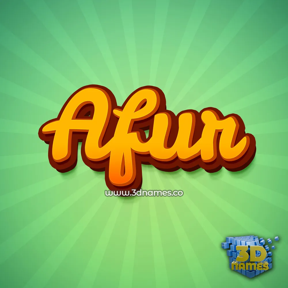 afur in Green Rays style - 3D name wallpaper