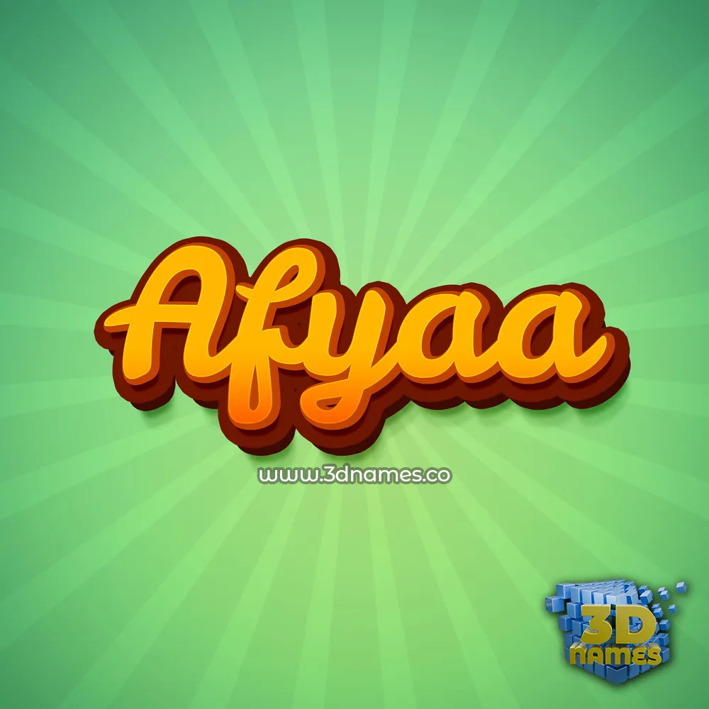afyaa in Green Rays style - 3D name wallpaper