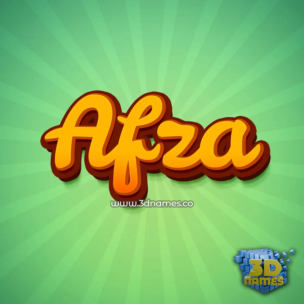 afza in Green Rays style - 3D name wallpaper