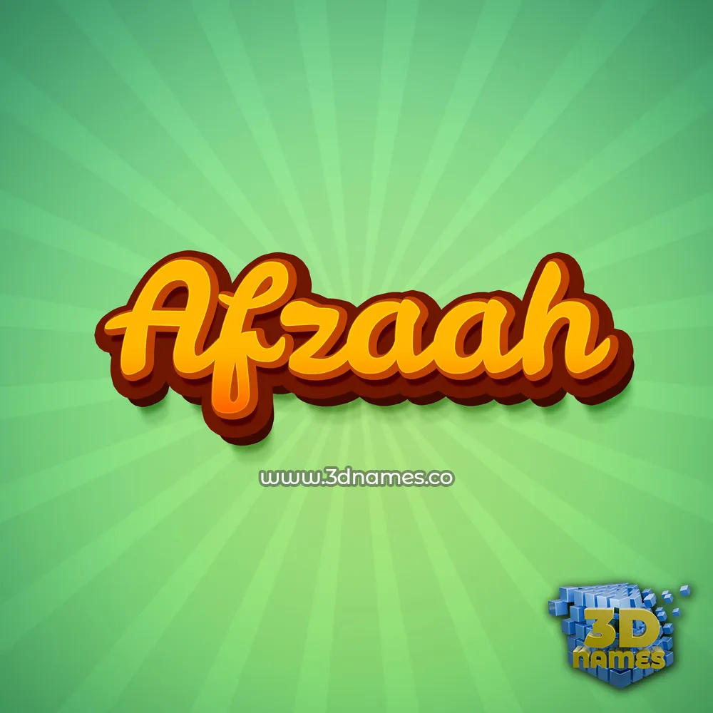 afzaah in Green Rays style - 3D name wallpaper