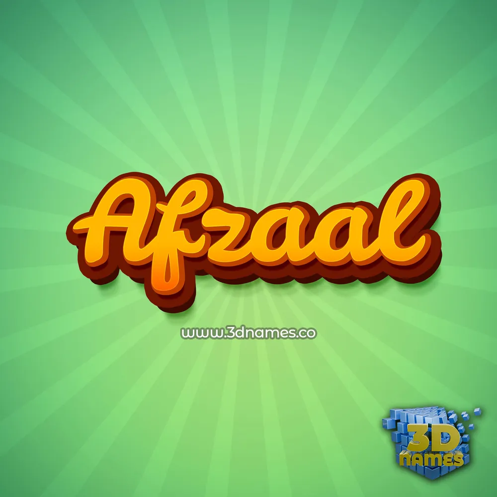 afzaal in Green Rays style - 3D name wallpaper