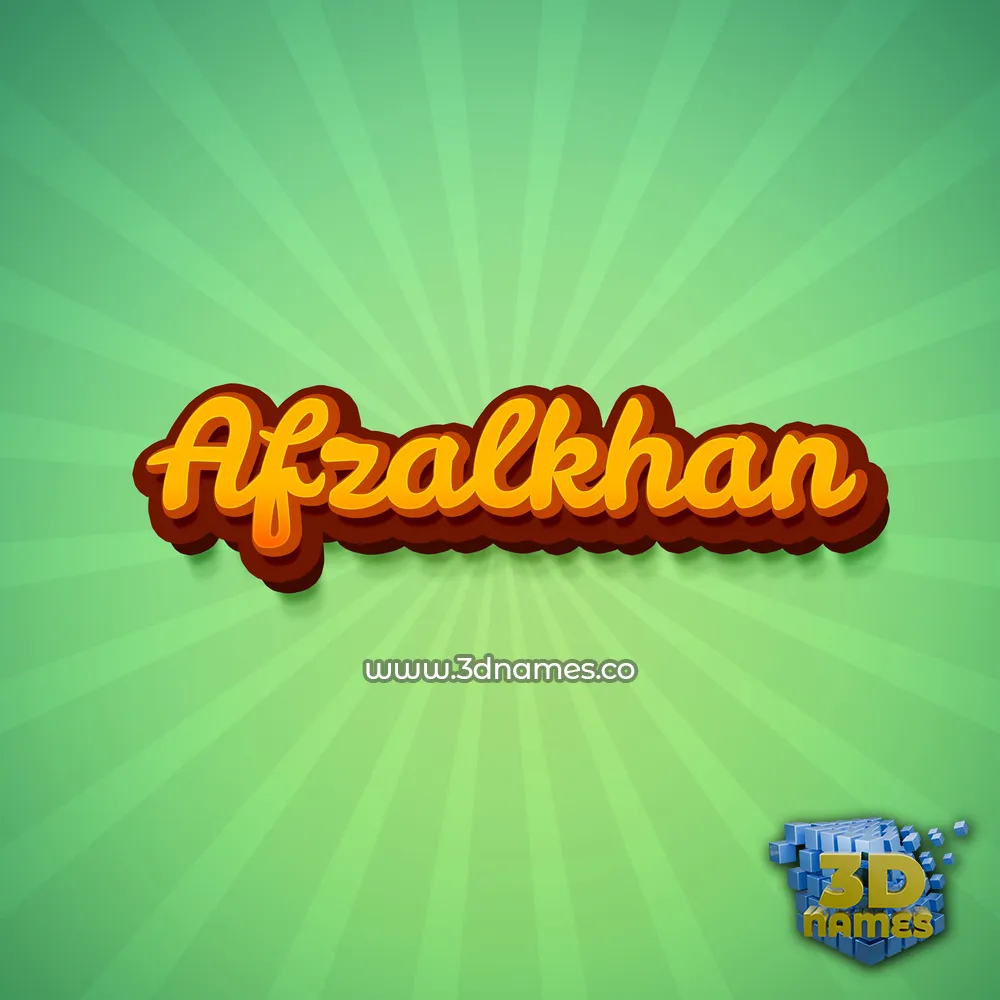 afzalkhan in Green Rays style - 3D name wallpaper