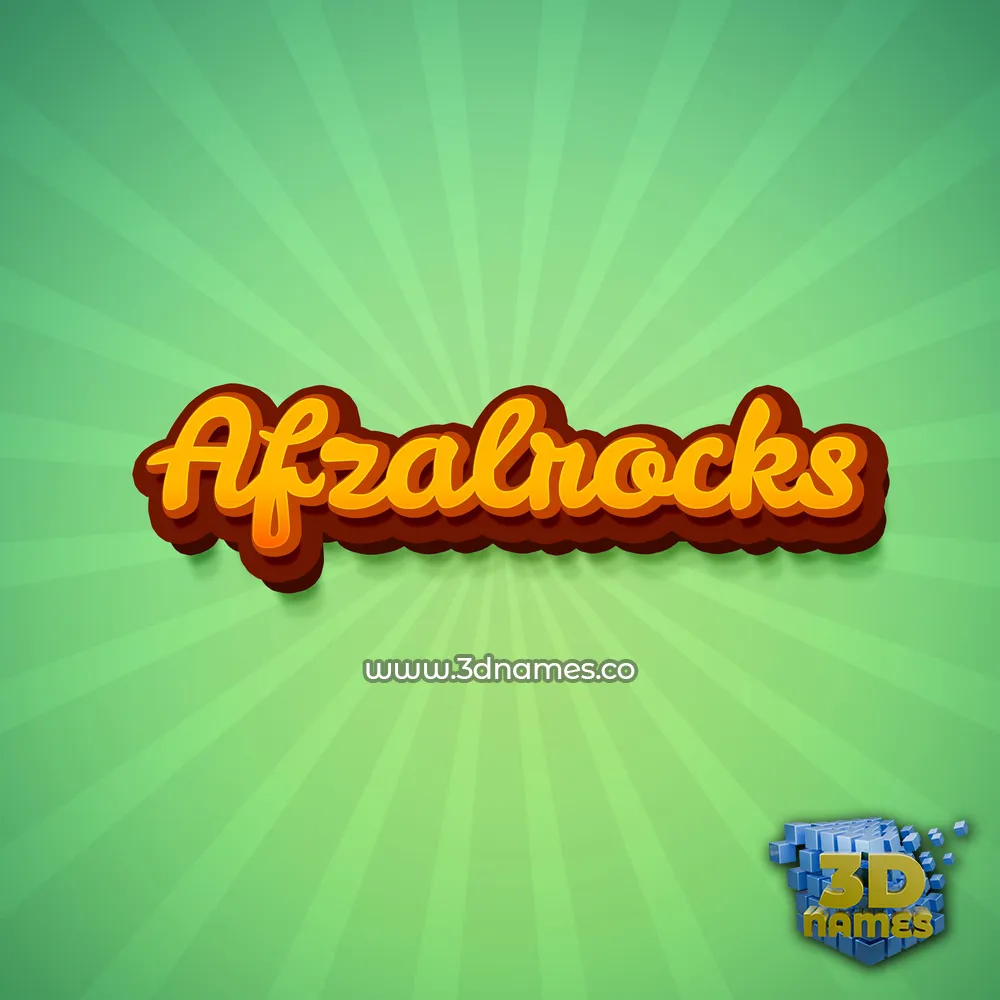 afzalrocks in Green Rays style - 3D name wallpaper