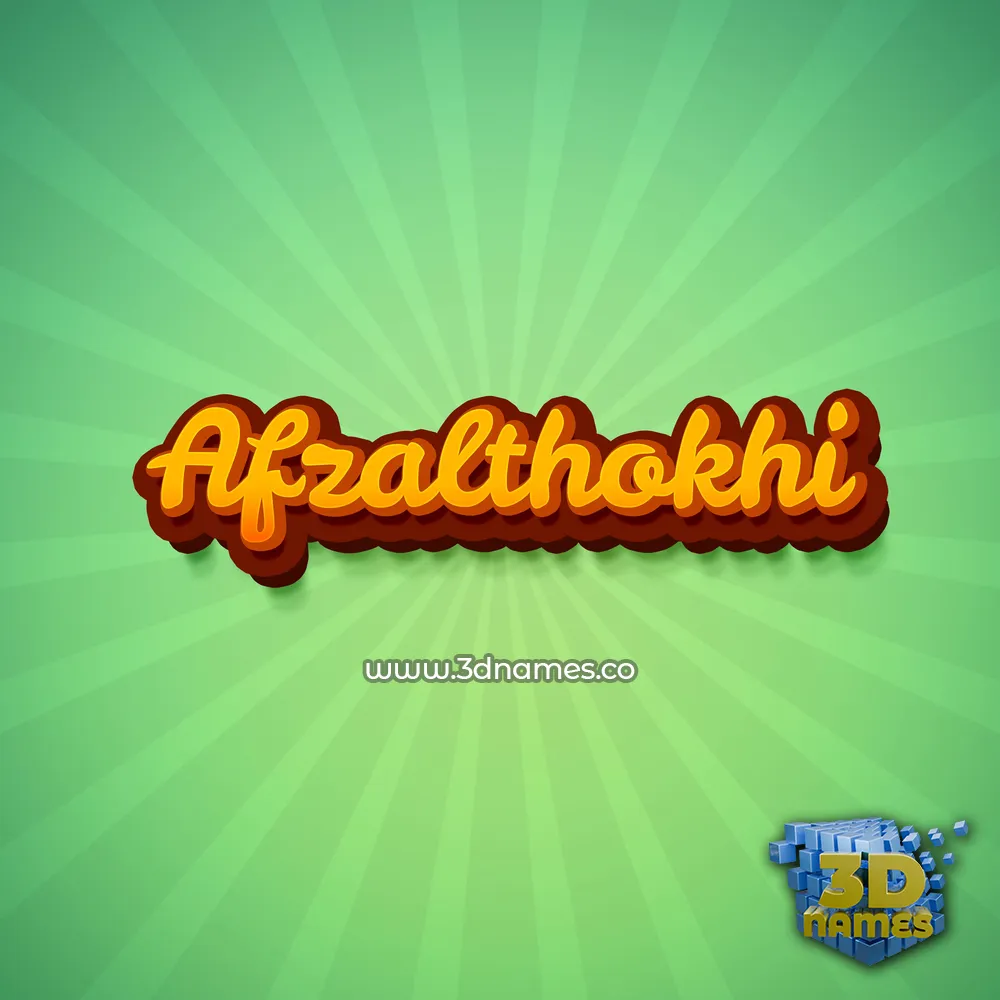 afzalthokhi in Green Rays style - 3D name wallpaper